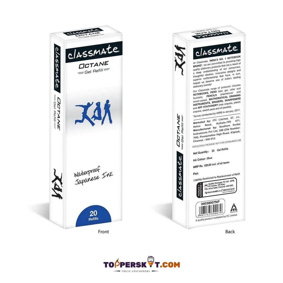 ( 10 pcs.) Classmate Octane Gel Refill – Blue