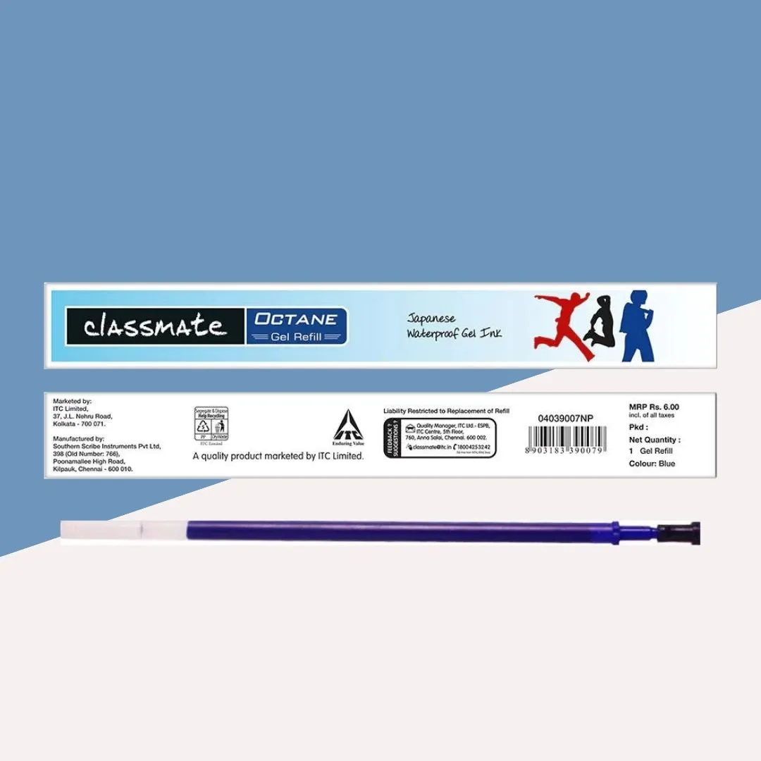 ( 10 pcs.) Classmate Octane Gel Refill – Blue