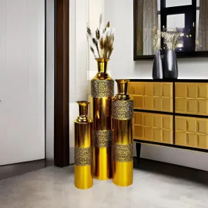 مزهريات معدنية كبيرة مصنوعة يدويًا فاخرة - Luxury Tall Metal Big Large Floor