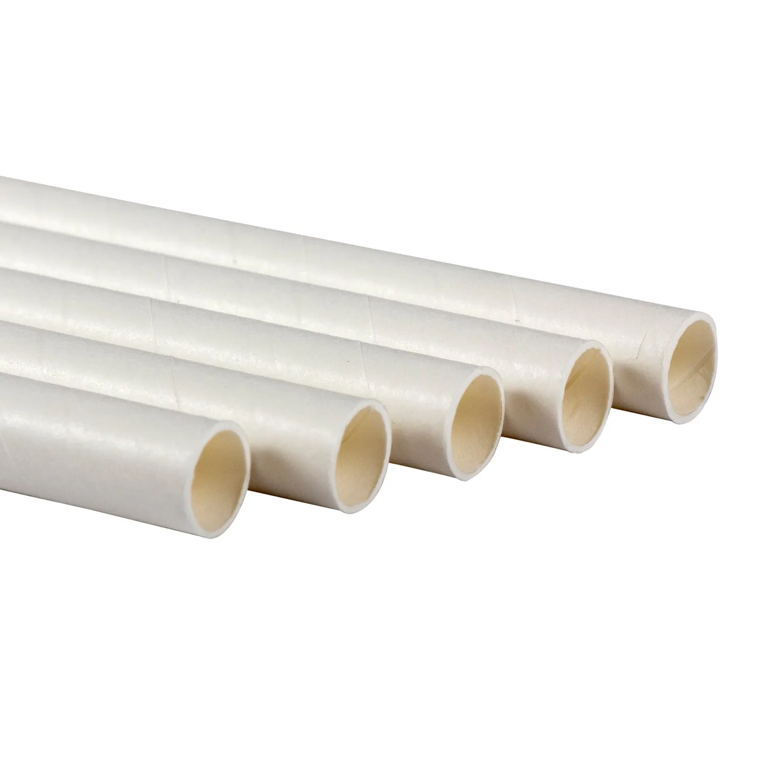 10.25" White Wrapped Giant Paper Straws, Case of 3,600