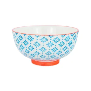 12cm Hand Printed Stoneware Rice Bowl - By Nicola Spring