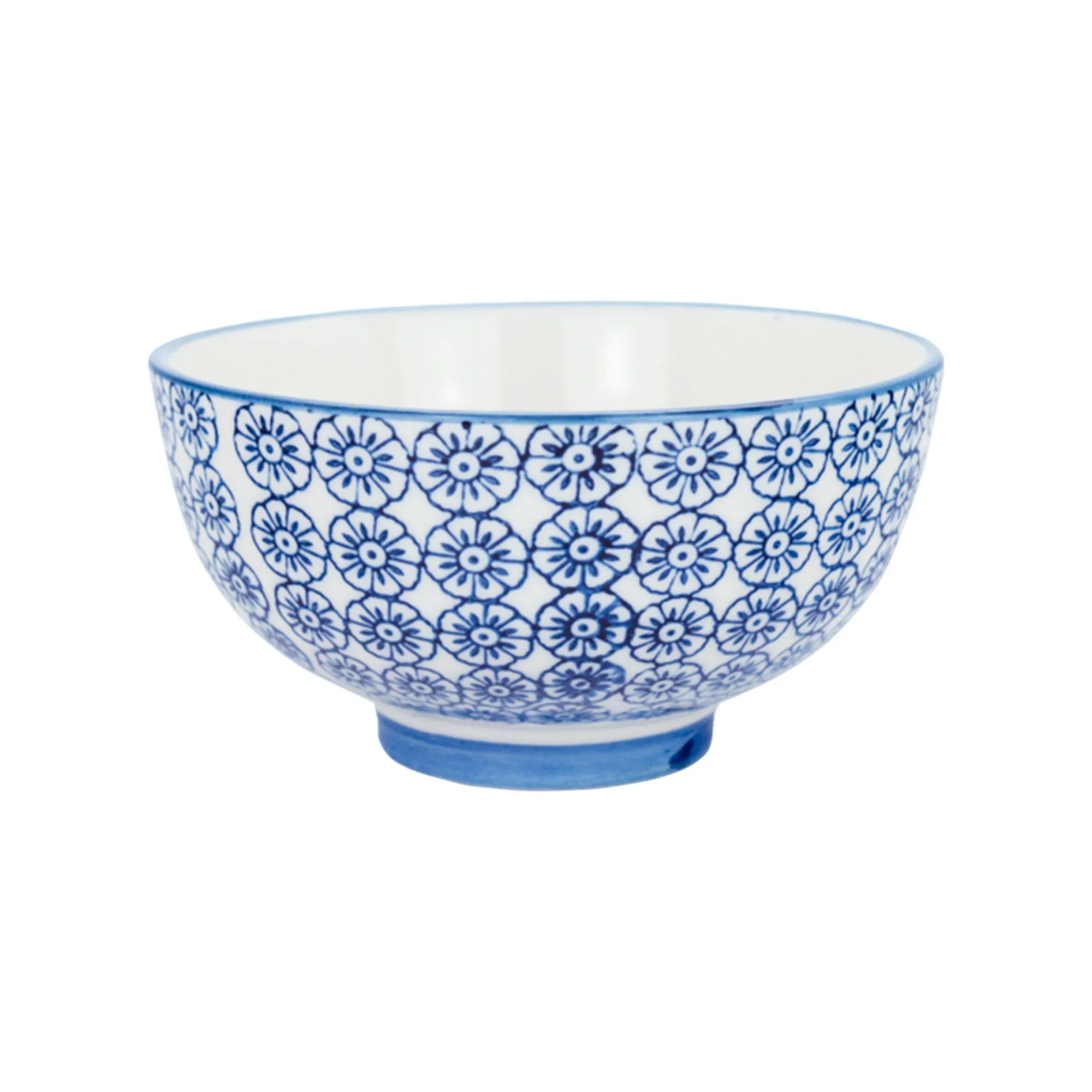 12cm Hand Printed Stoneware Rice Bowl - By Nicola Spring