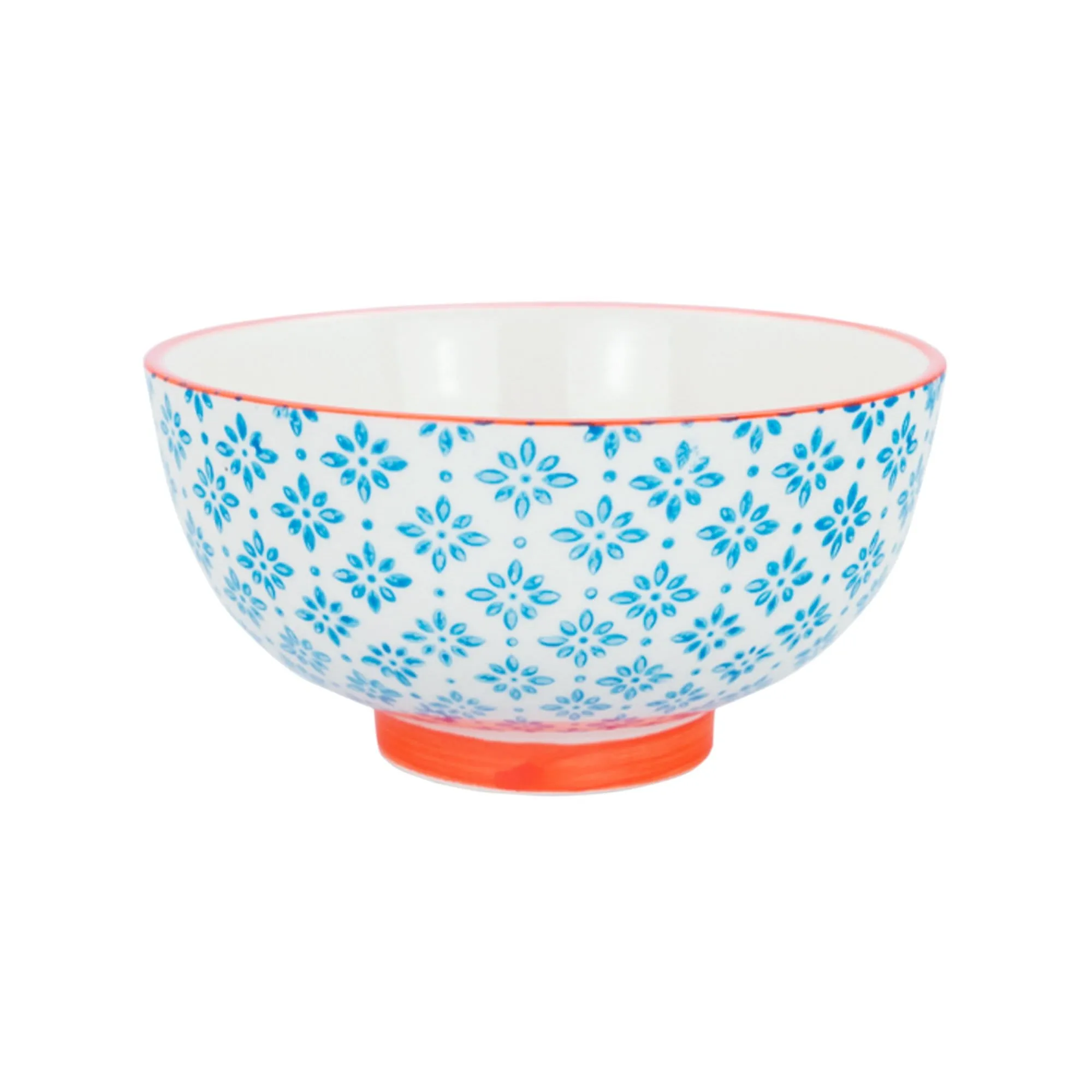 12cm Hand Printed Stoneware Rice Bowl - By Nicola Spring