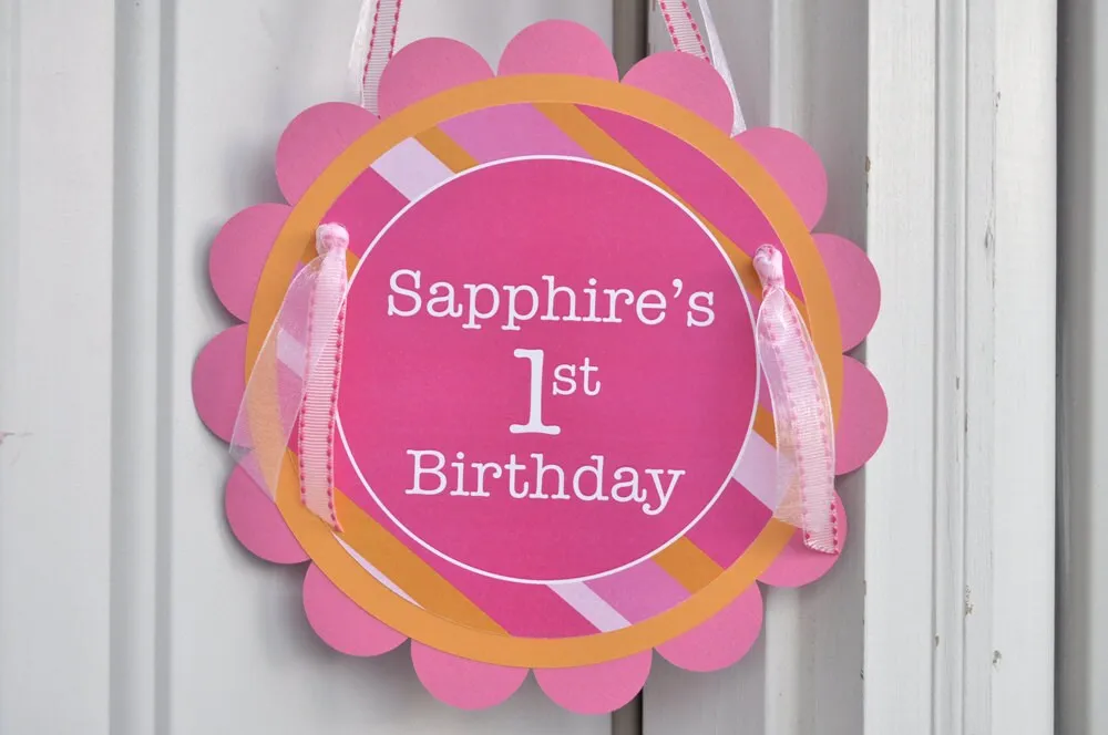 1st Birthday Favor Stickers Girls, Birthday Favor Stickers, Treat Bag Labels, Party Decorations, Goodie Bag Stickers - Set of 24
