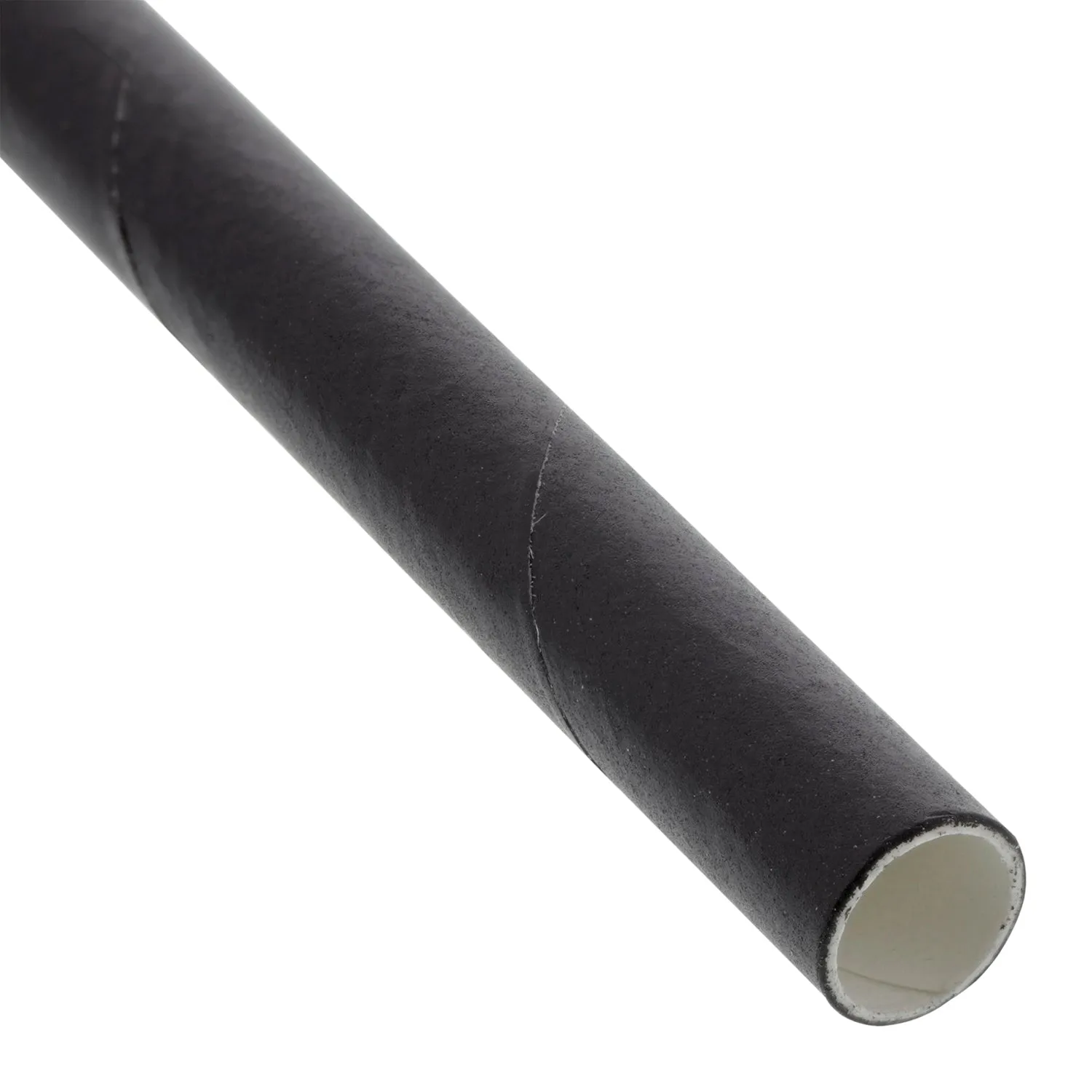 7.75" Black Unwrapped Jumbo Paper Straws, Case of 4,000