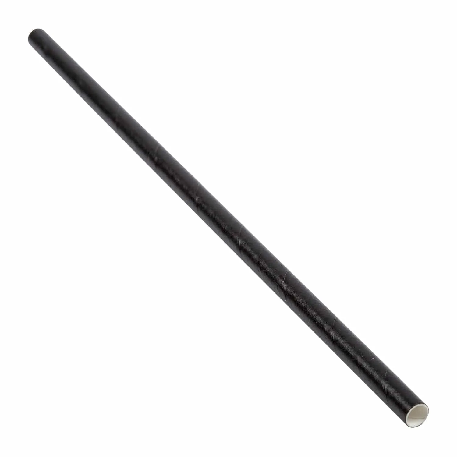 7.75" Black Unwrapped Jumbo Paper Straws, Case of 4,000