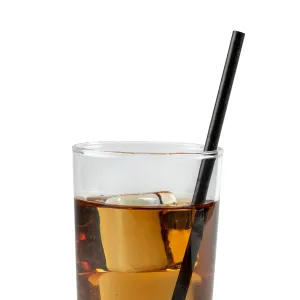 7.75" Black Unwrapped Jumbo Paper Straws, Case of 4,000