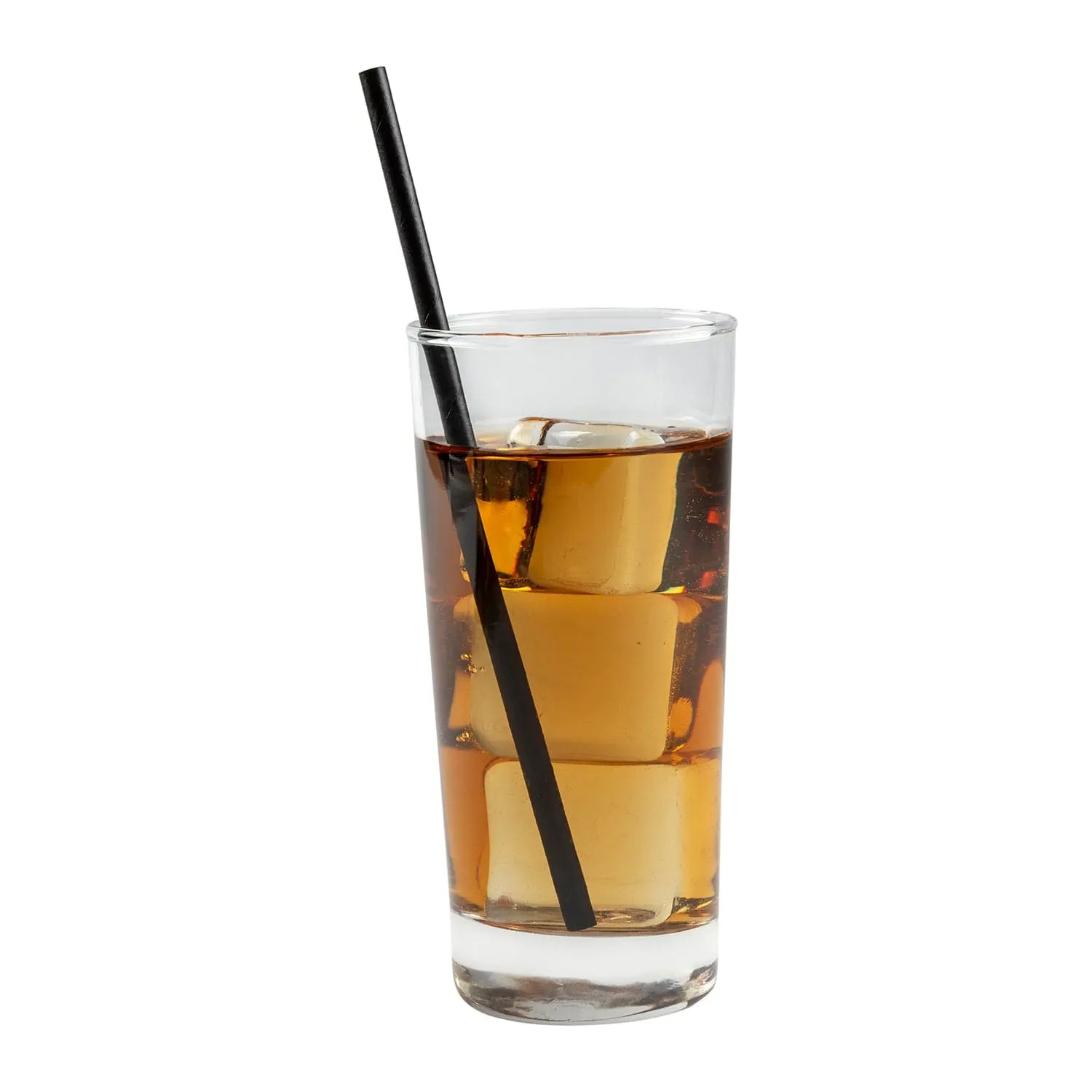 7.75" Black Unwrapped Jumbo Paper Straws, Case of 4,000