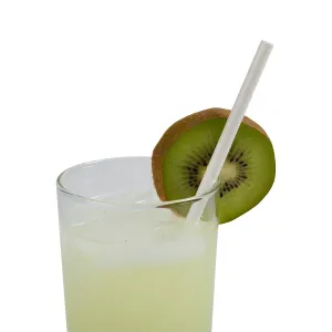 7.75" White Wrapped Jumbo Paper Straws, Case of 6,000