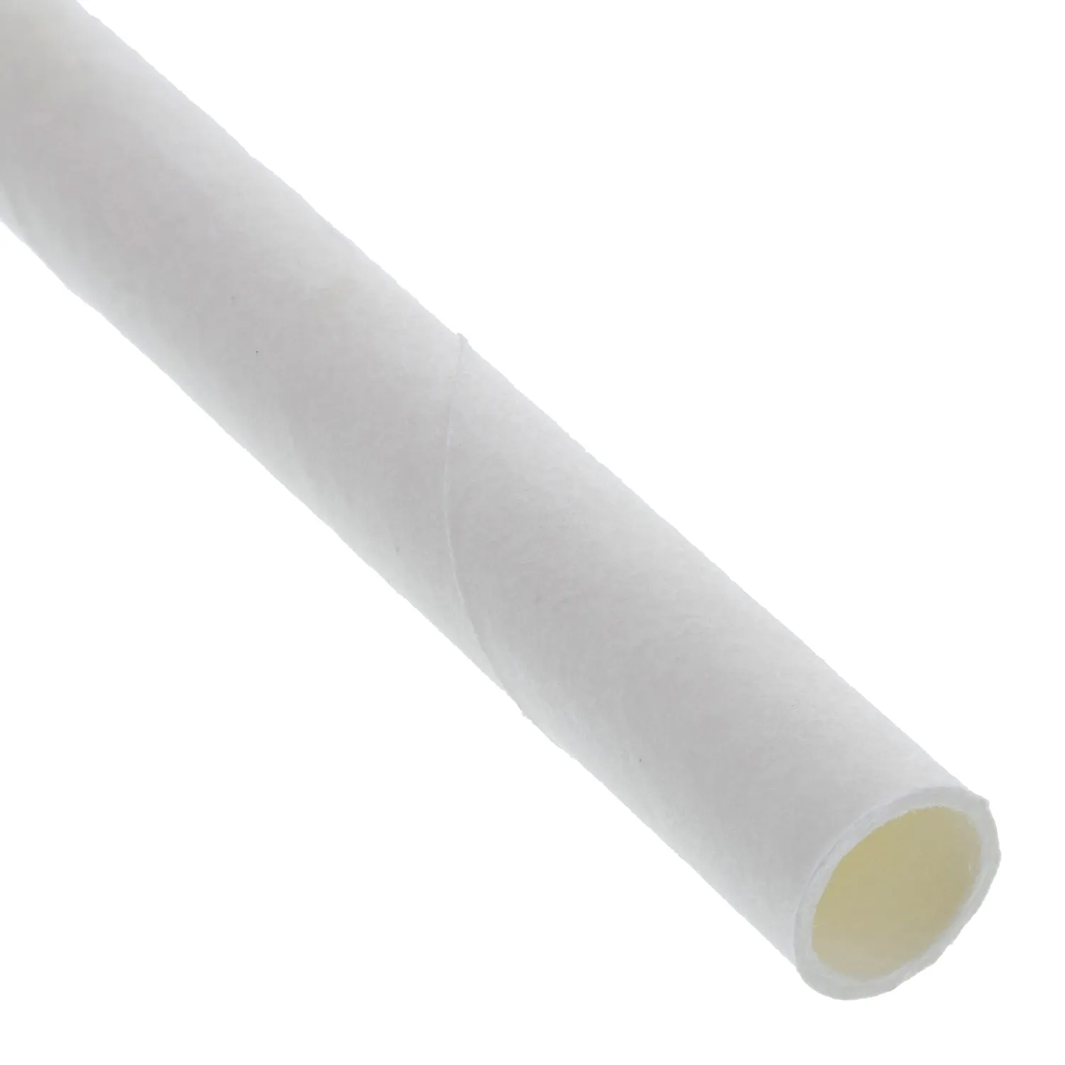 7.75" White Wrapped Jumbo Paper Straws, Case of 6,000