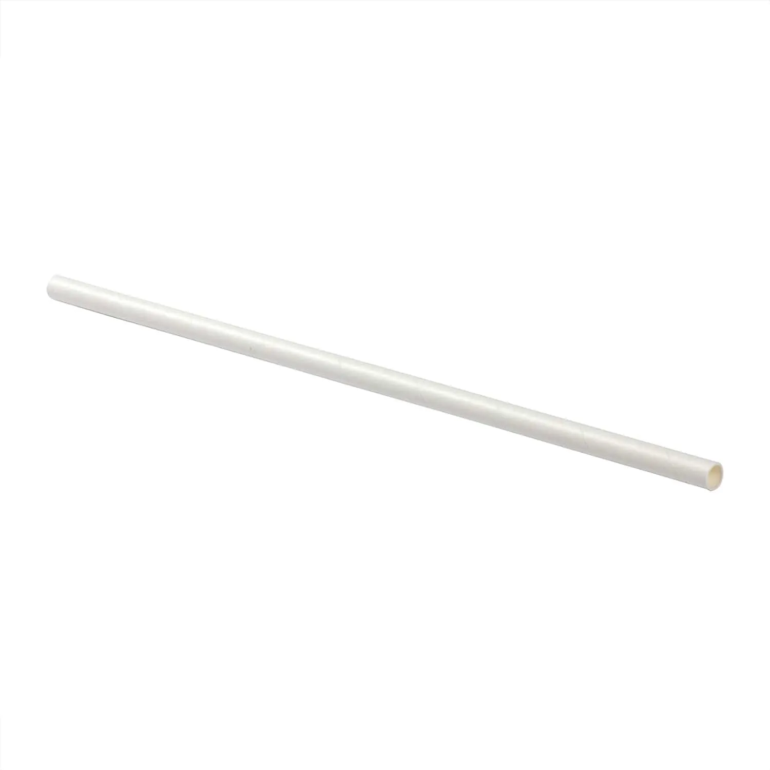7.75" White Wrapped Jumbo Paper Straws, Case of 6,000