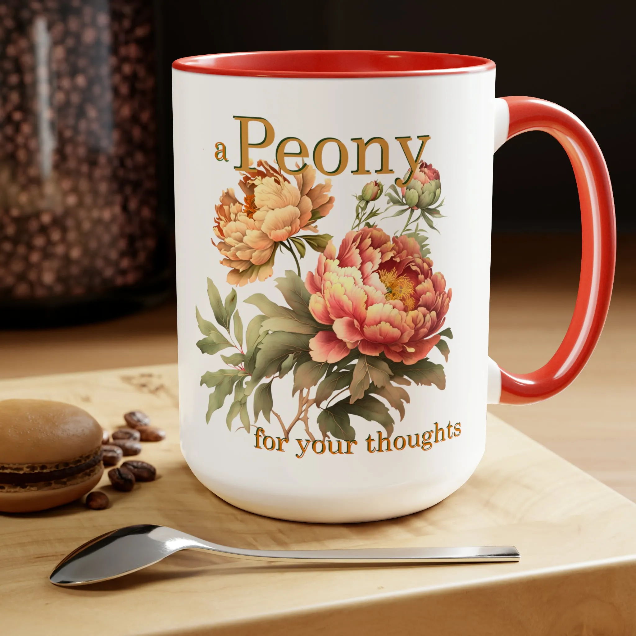 a peony for your thoughts ..florist 15oz graphic mug