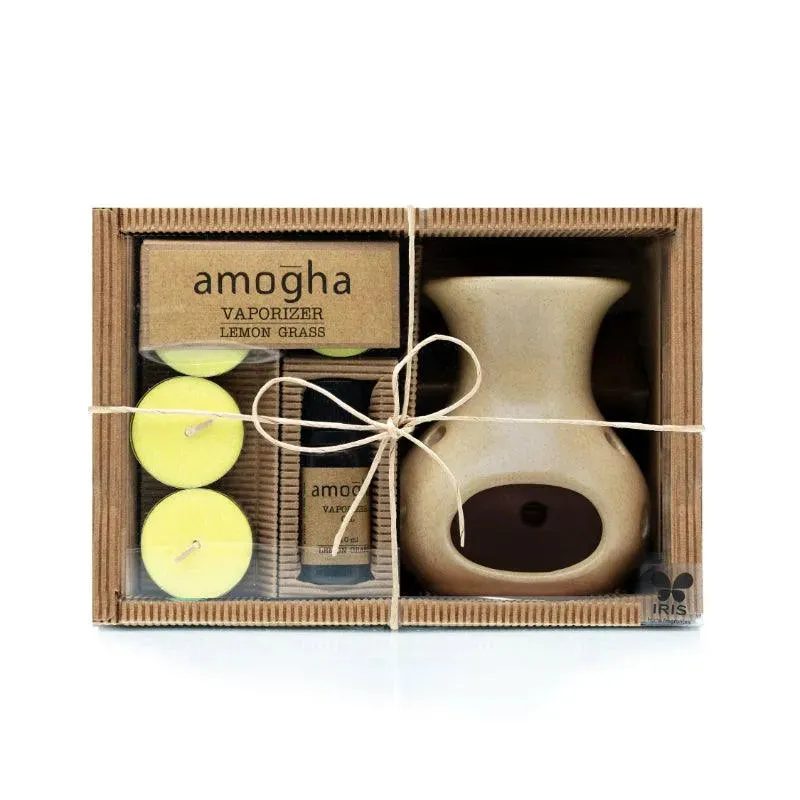 Amogha Oil Burner | 10 ml Diffuser Oil | Multiple Fragnance  | 8 x 3 x 5 inches