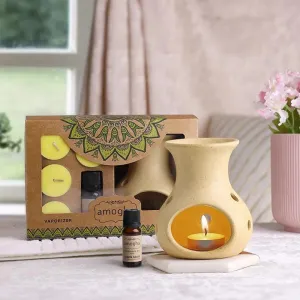 Amogha Oil Burner | 10 ml Diffuser Oil | Multiple Fragnance  | 8 x 3 x 5 inches
