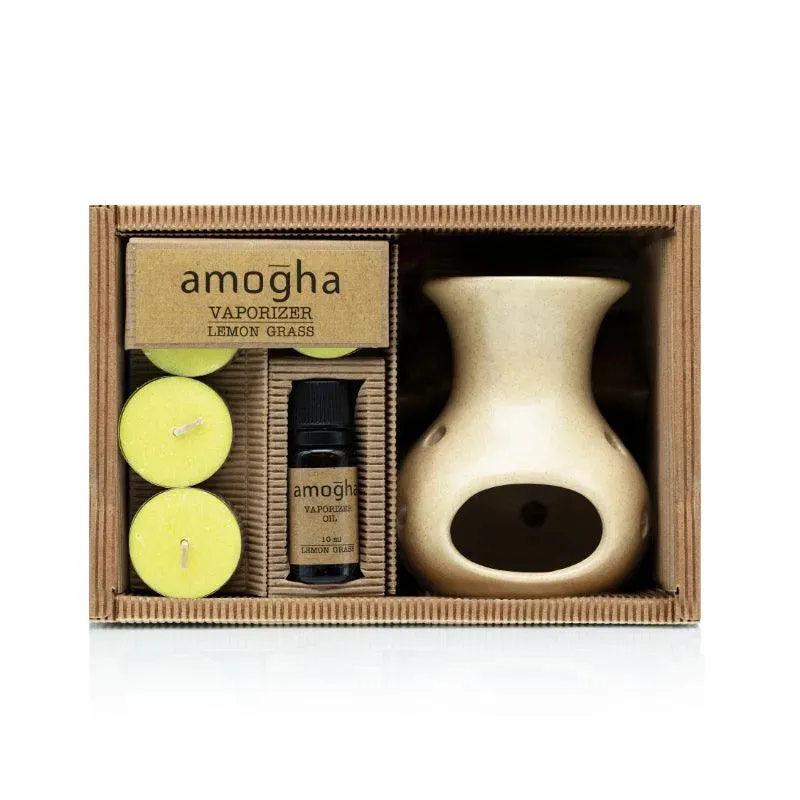 Amogha Oil Burner | 10 ml Diffuser Oil | Multiple Fragnance  | 8 x 3 x 5 inches