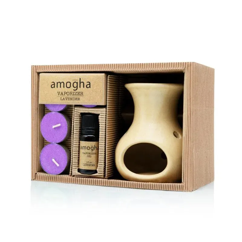 Amogha Oil Burner | 10 ml Diffuser Oil | Multiple Fragnance  | 8 x 3 x 5 inches