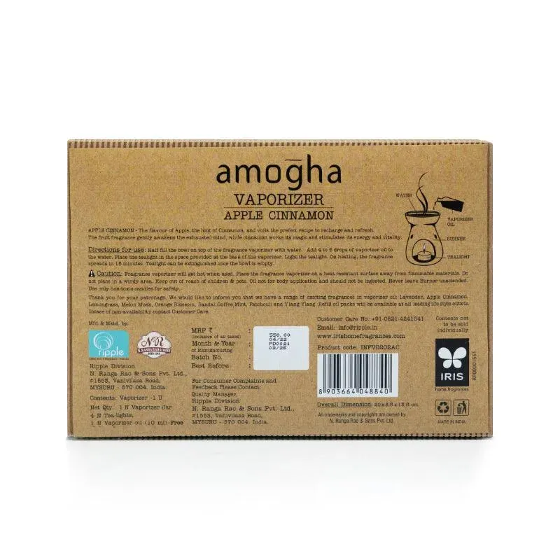 Amogha Oil Burner | 10 ml Diffuser Oil | Multiple Fragnance  | 8 x 3 x 5 inches