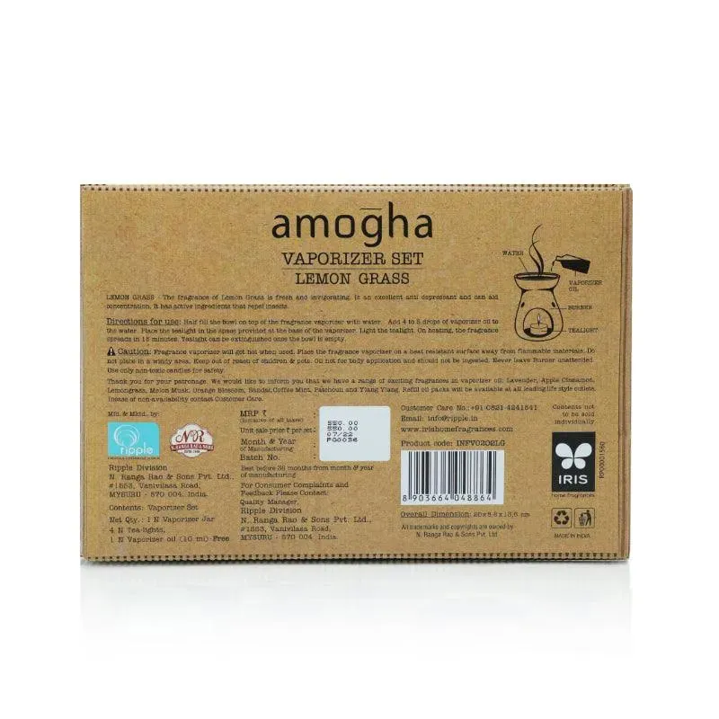 Amogha Oil Burner | 10 ml Diffuser Oil | Multiple Fragnance  | 8 x 3 x 5 inches