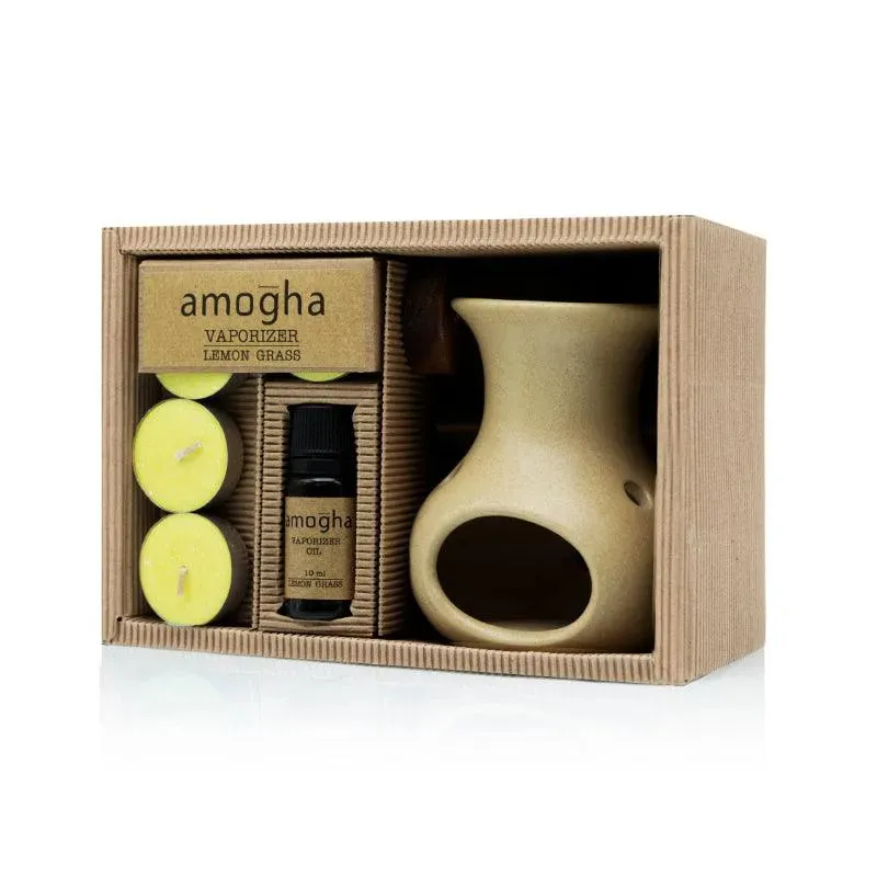Amogha Oil Burner | 10 ml Diffuser Oil | Multiple Fragnance  | 8 x 3 x 5 inches
