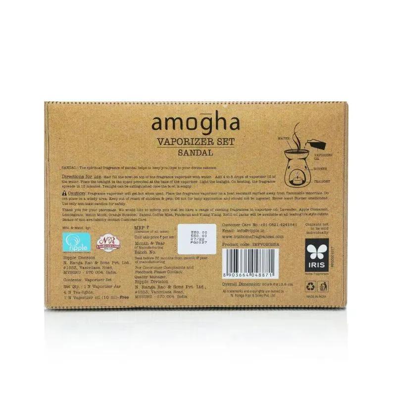 Amogha Oil Burner | 10 ml Diffuser Oil | Multiple Fragnance  | 8 x 3 x 5 inches