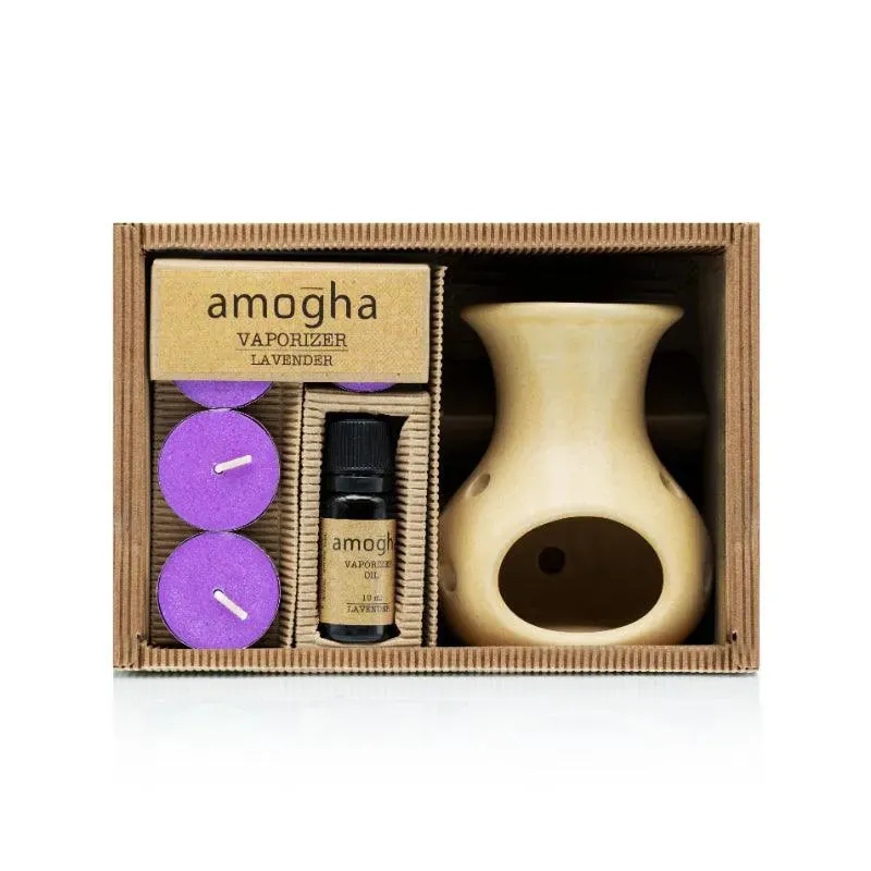 Amogha Oil Burner | 10 ml Diffuser Oil | Multiple Fragnance  | 8 x 3 x 5 inches