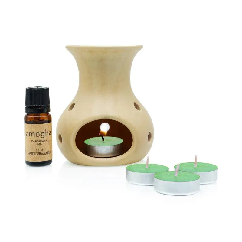Amogha Oil Burner | 10 ml Diffuser Oil | Multiple Fragnance  | 8 x 3 x 5 inches