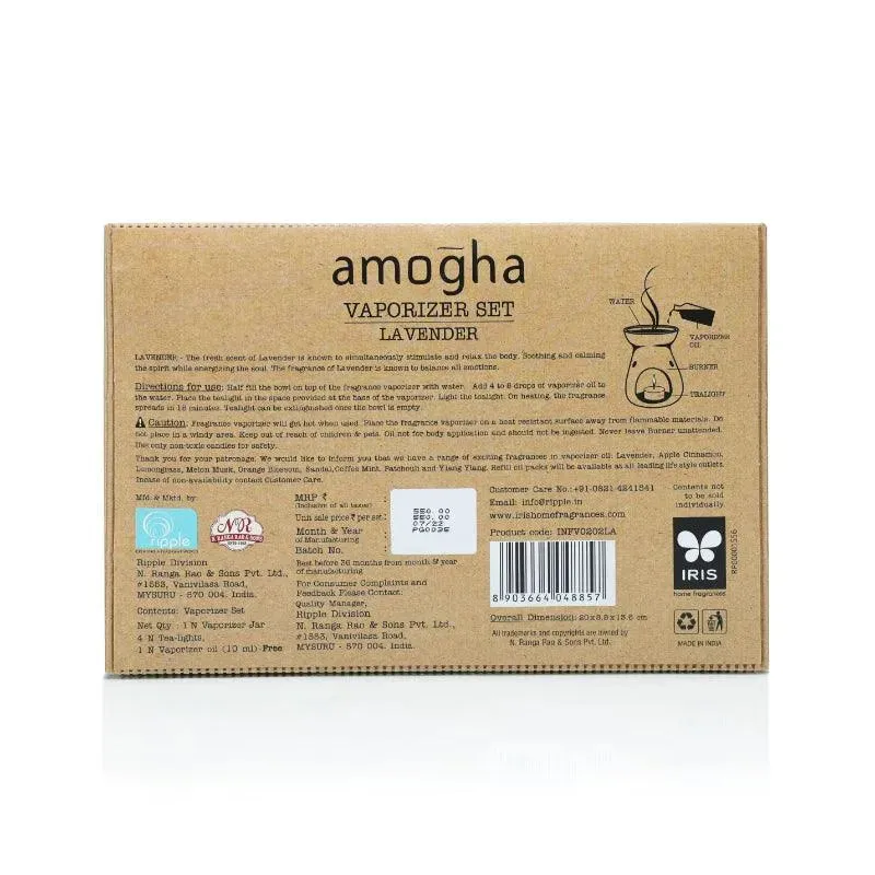 Amogha Oil Burner | 10 ml Diffuser Oil | Multiple Fragnance  | 8 x 3 x 5 inches