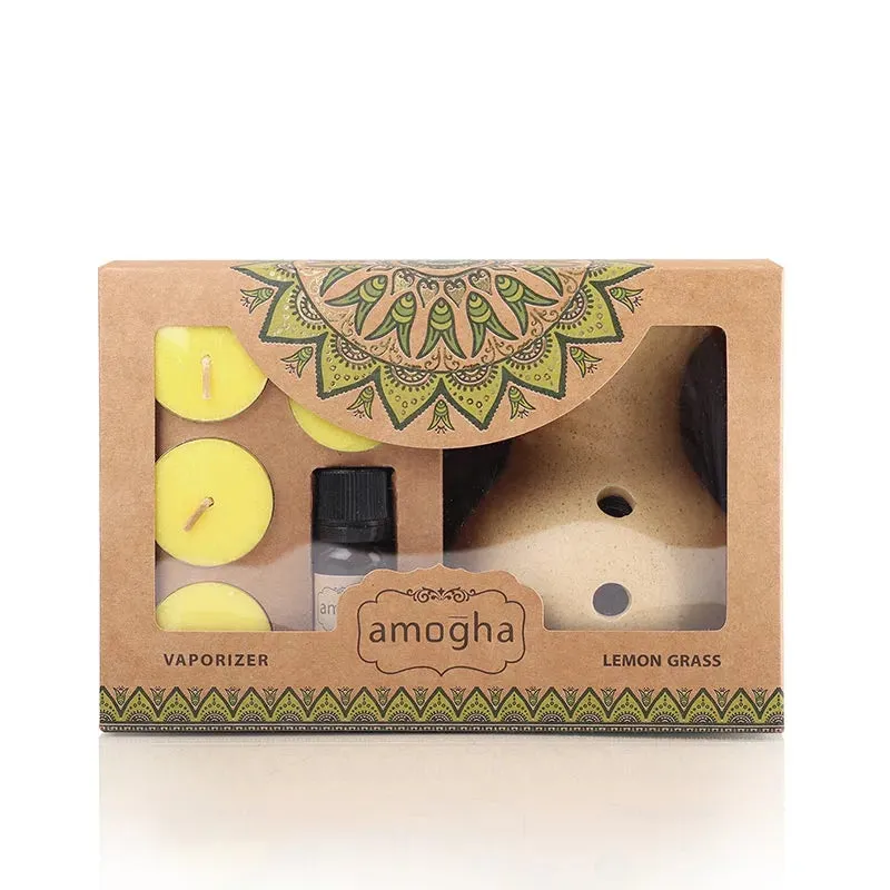 Amogha Oil Burner | 10 ml Diffuser Oil | Multiple Fragnance  | 8 x 3 x 5 inches