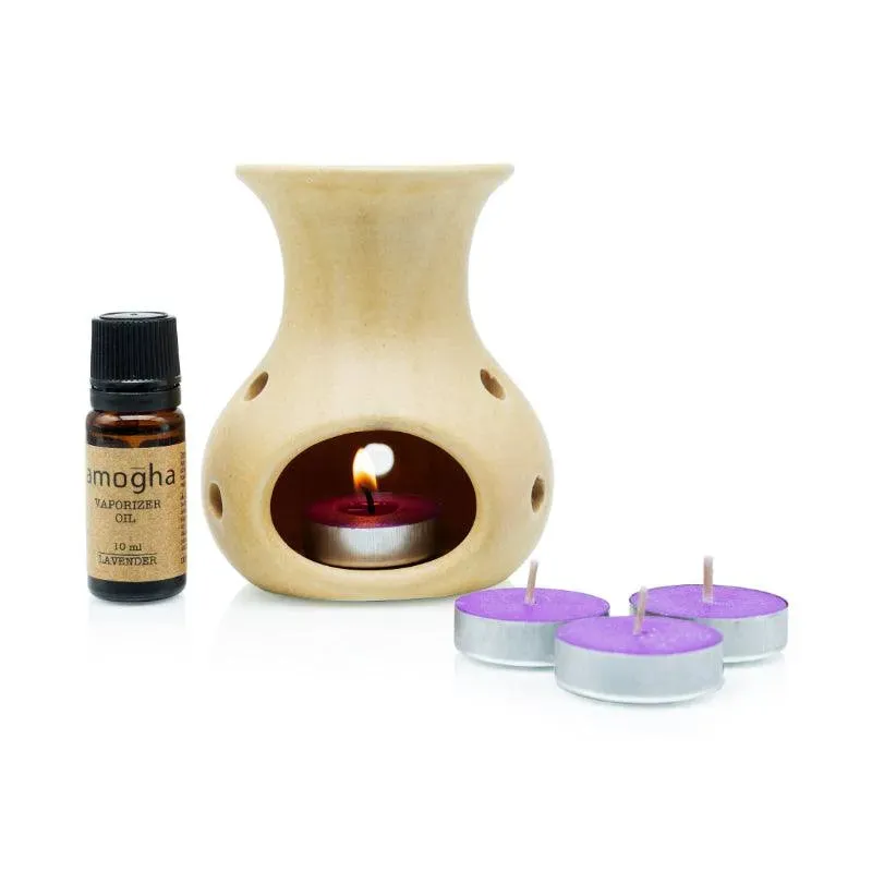 Amogha Oil Burner | 10 ml Diffuser Oil | Multiple Fragnance  | 8 x 3 x 5 inches