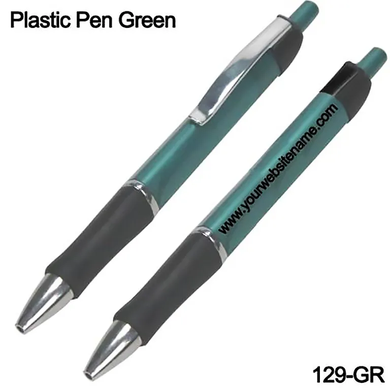 AMS-129-GR - Plastic Pen - Green