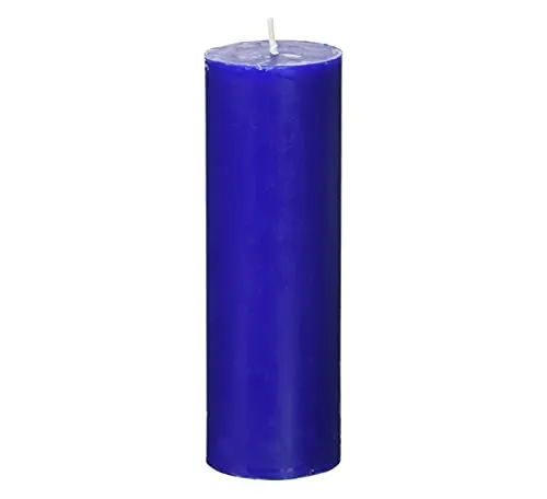 AUTOGROOMZ 25 Hours Pillar Burning Time Unscented Candles (White, 1.5 X 3 Inch) -Set of 4 (Blue)