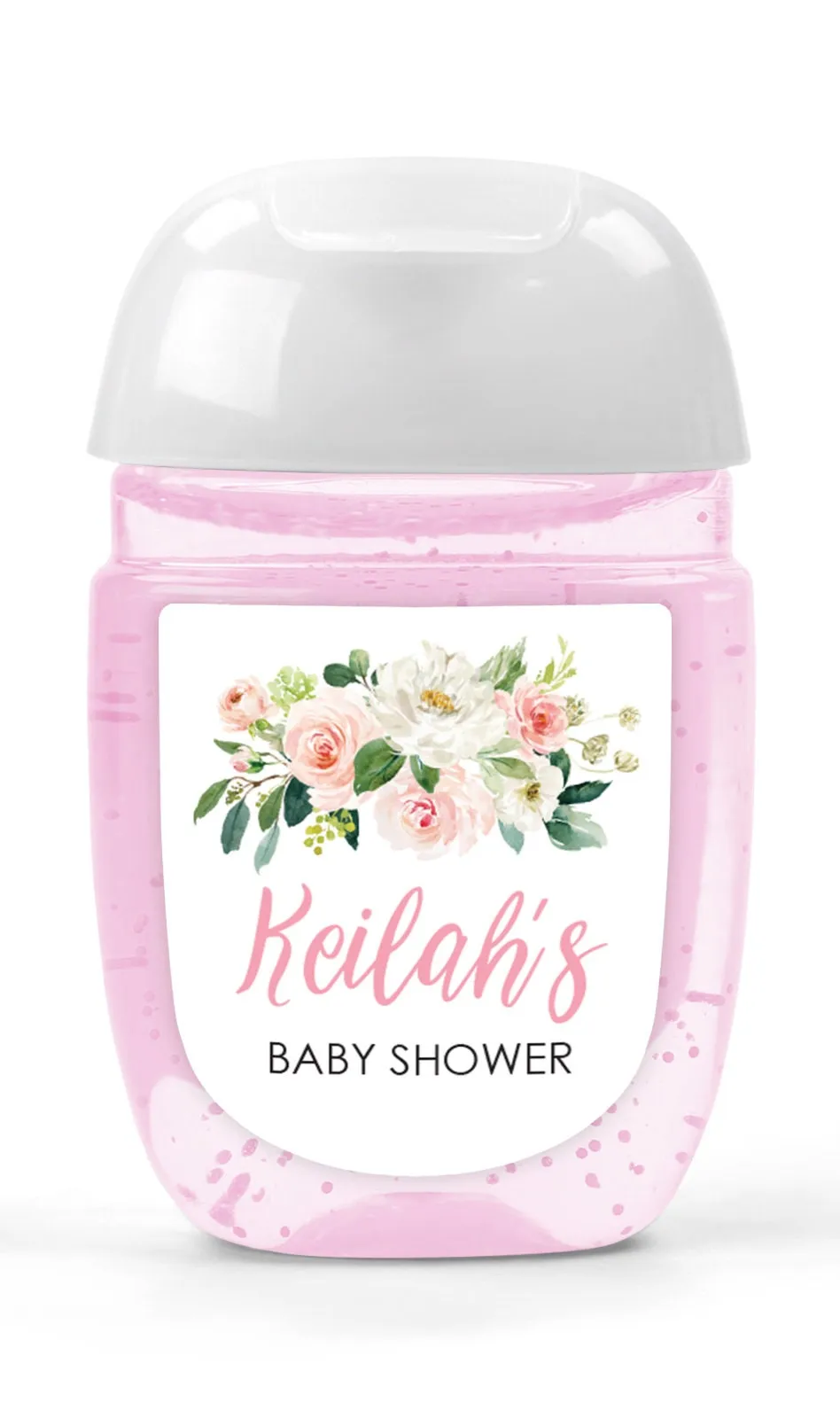 Baby Shower Hand Sanitizer Labels Blush Floral, Girl Baby Shower Favor, Hand Sanitizer Labels - Set of 30 Labels