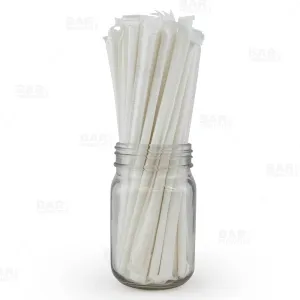 BarConic® "Eco-Friendly" Wrapped Paper Straws - 7 3/4" Solid White - Packs of 100