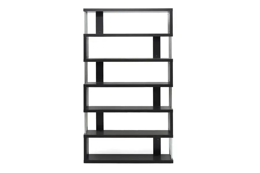 Barnes Dark Brown Six-Shelf Modern Bookcase