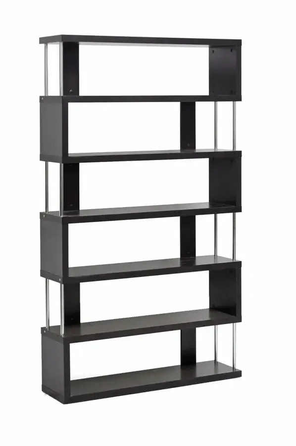 Barnes Dark Brown Six-Shelf Modern Bookcase