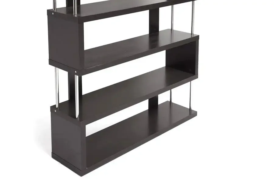 Barnes Dark Brown Six-Shelf Modern Bookcase