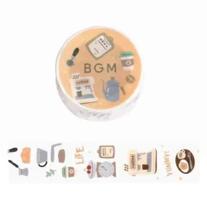 BGM Open Today as Well Masking Tape - Coffee