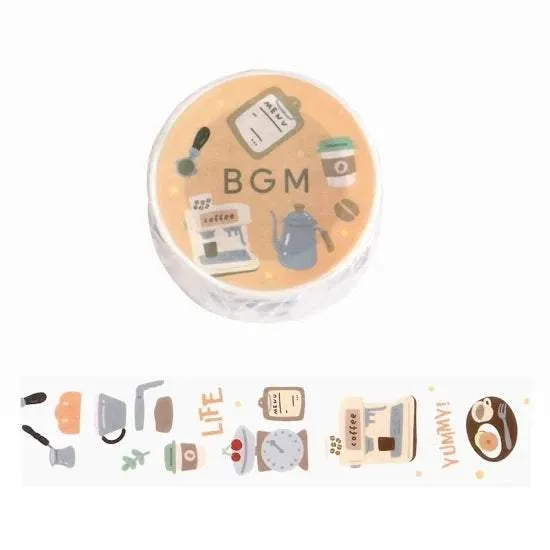 BGM Open Today as Well Masking Tape - Coffee