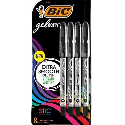 BIC Gelocity Extra Smooth Gel Pen - 4 Pcs. Black or Blue