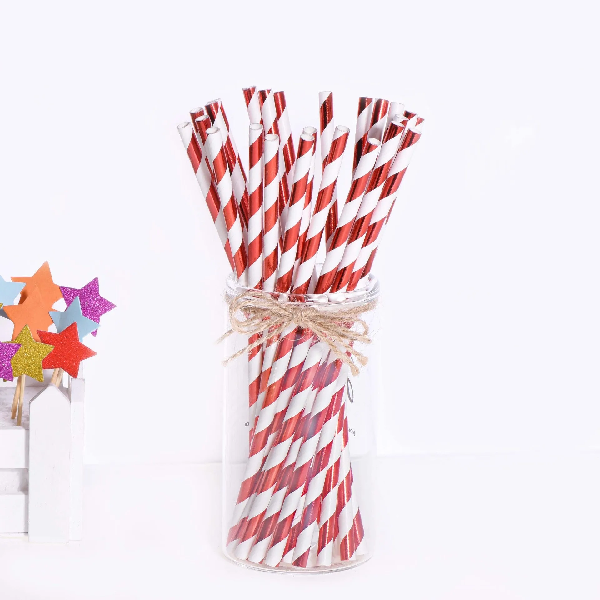Birthday Party Dining Bar Paper Disposable Bronzing Colored Straws
