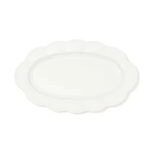 Blanche Oval Plate Flower  White