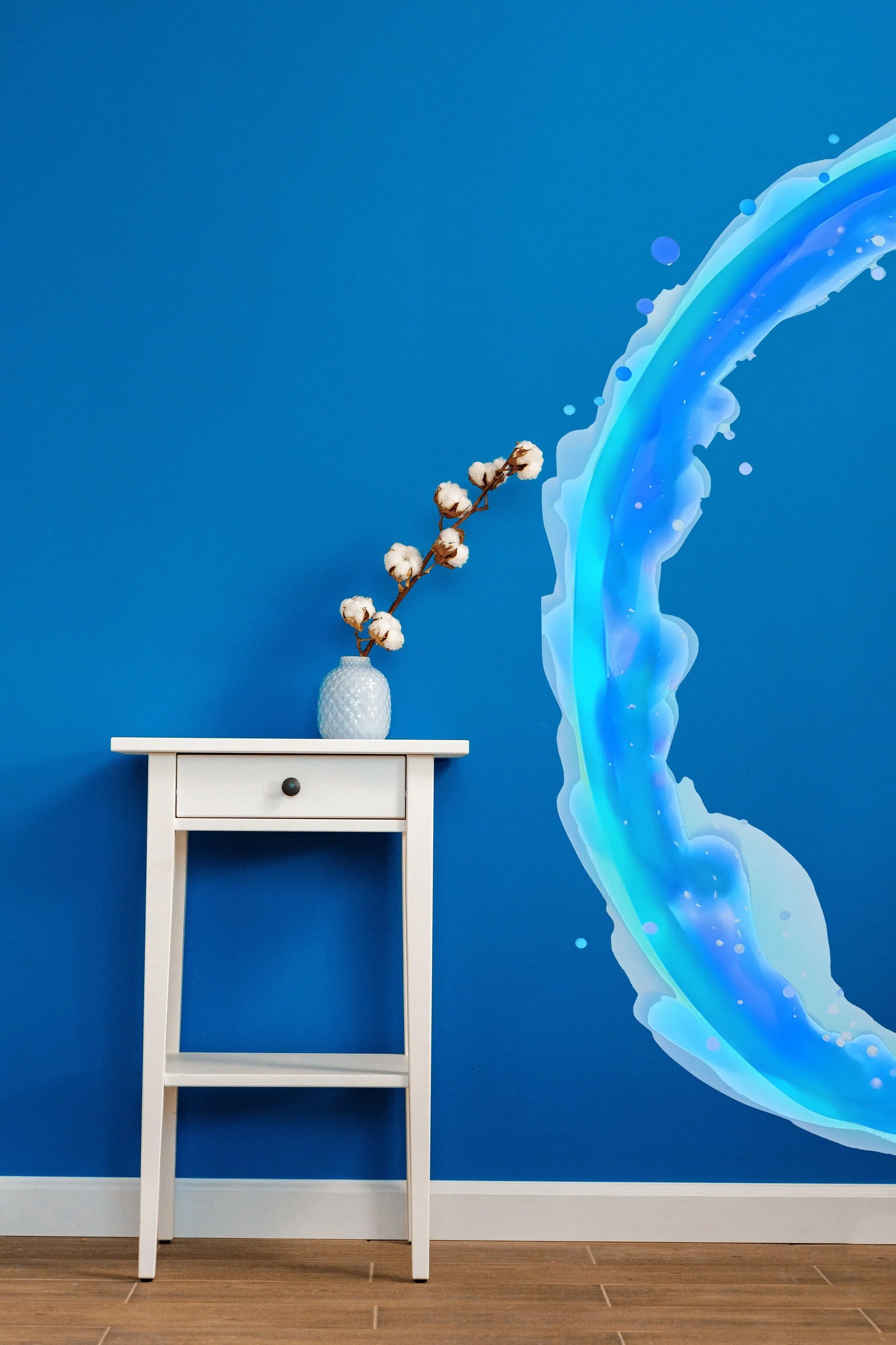Blue & Orange Portal Aura Wall Stickers with Silver Chrome Mirror Effect - Vibrant Oval Teleport Decals for Gamer and Geek Room Decor