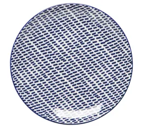 Blue Dash Stamped Appetizer Plate - 6"