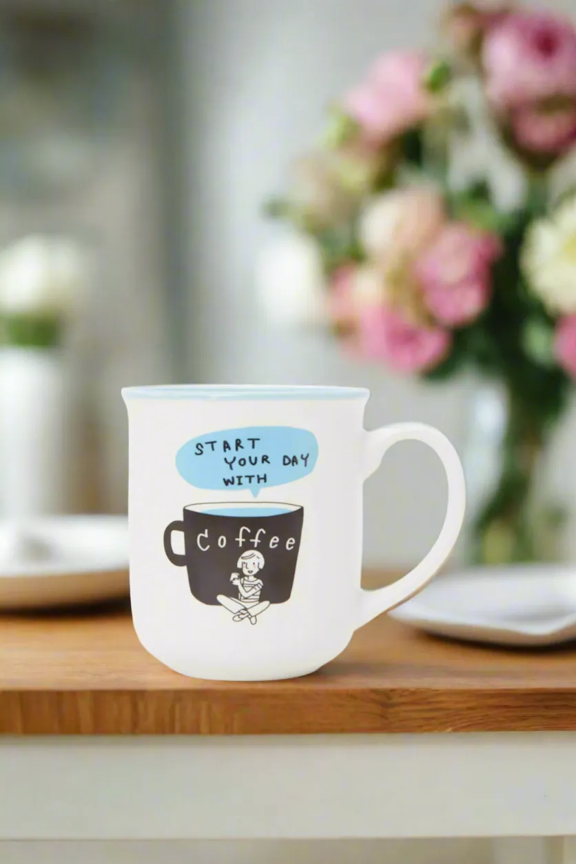 Blue Printed Coffee Mug