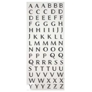 Border Alphabet Letter Clear Stickers, 1/2-Inch, 85-Count