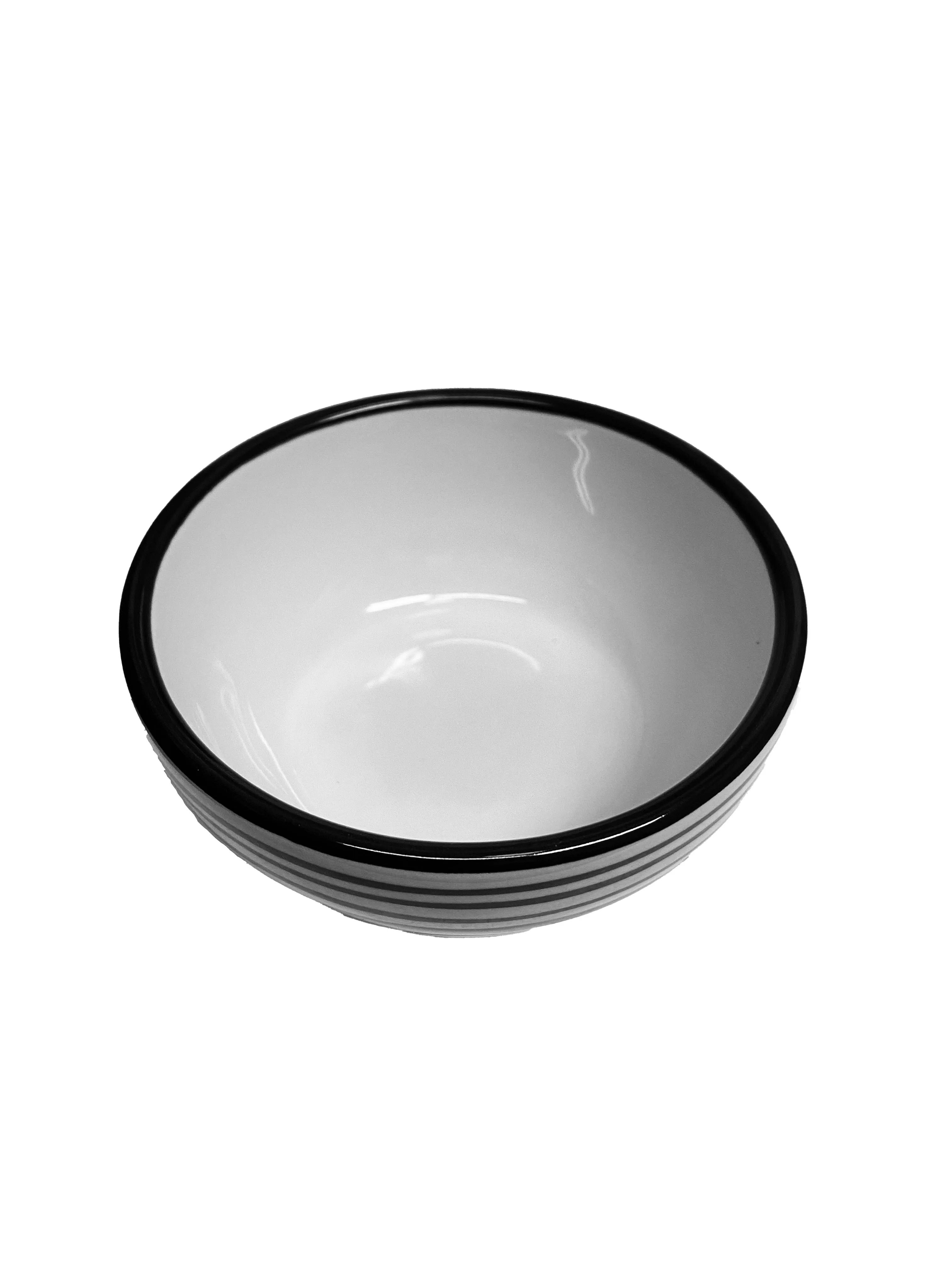 Bowl Set - Set of 4 - White & Black | Tuxedo 22 oz, 6 1/4″ diameter
