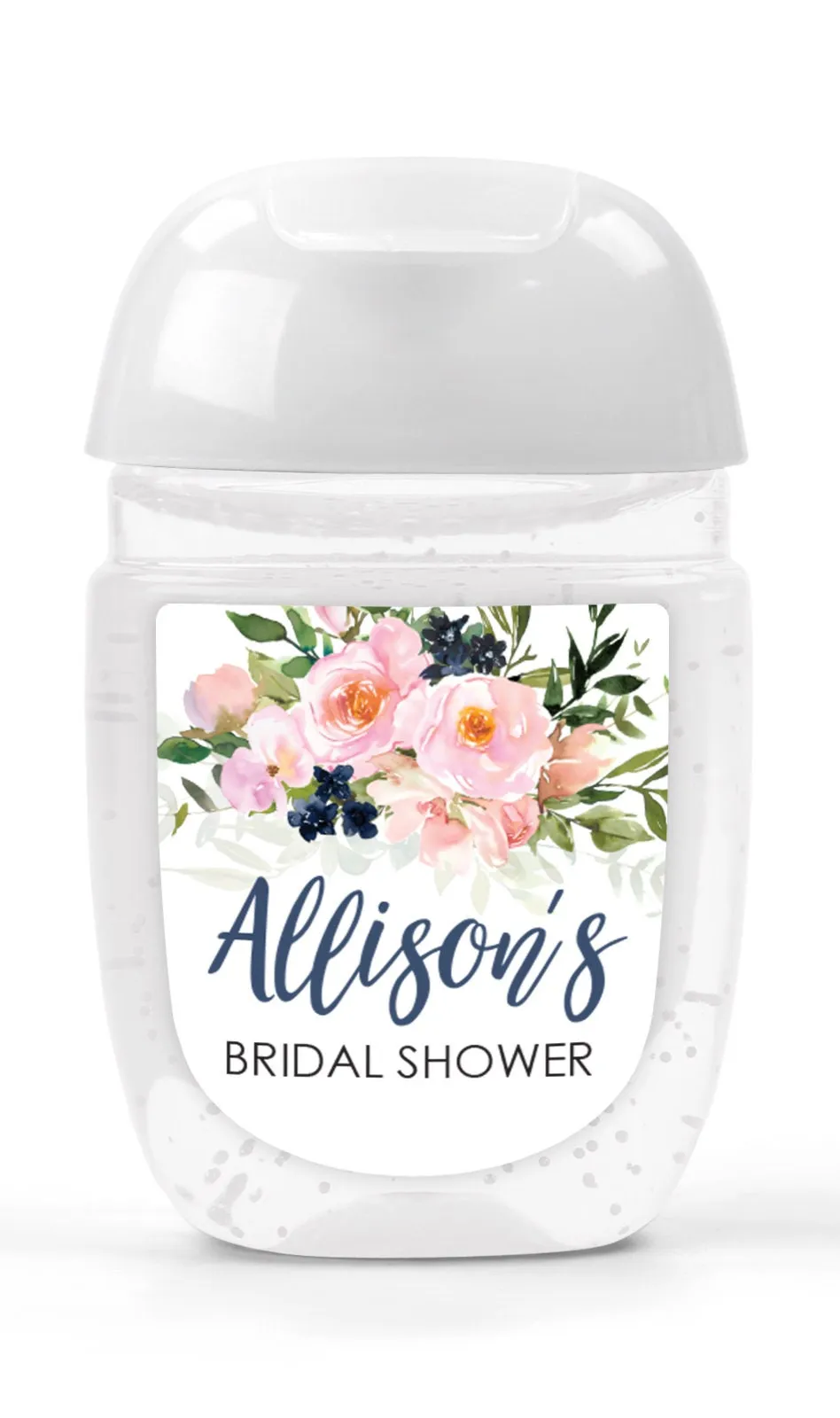 Bridal Shower Hand Sanitizer Labels Pink Blush Navy Floral Wedding Favor   Bachelorette Hand Sanitizer Labels - Set of 30 Labels