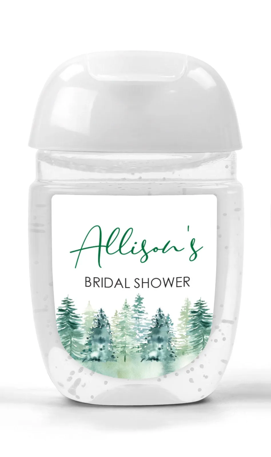Bridal Shower Sanitizer Labels Christmas Trees Evergreens Winter Wedding Favor Hand Sanitizer Labels - Set of 30 Labels