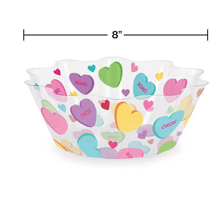 Bulk Valentine Icons Plastic Fluted Bowls (12 per Case)