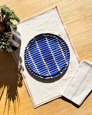 Casa Cubista Dash Pattern Plates in Blue